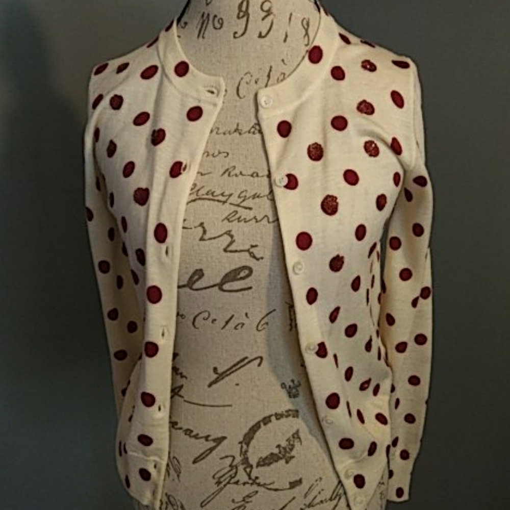 J.Crew polka dot cardigan